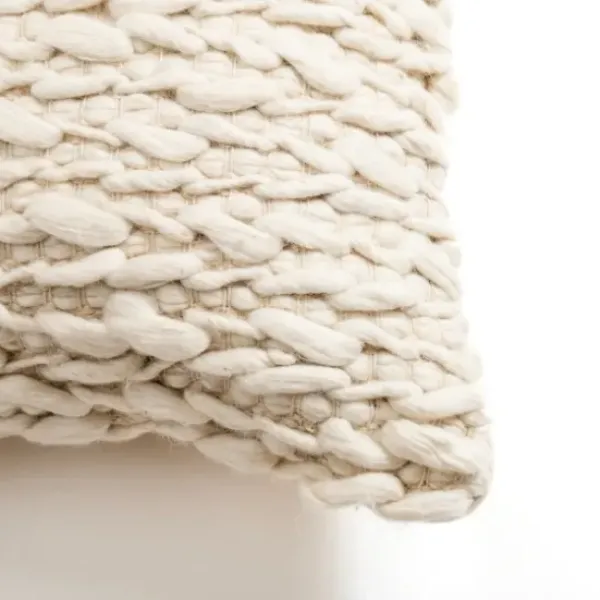 Pillows-Kirkland's Home Chunky Braid Pillow Ivory