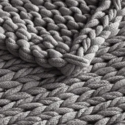 Blankets & Throws-Kirkland's Home Chunky Double Knit Cozy Throw Gray