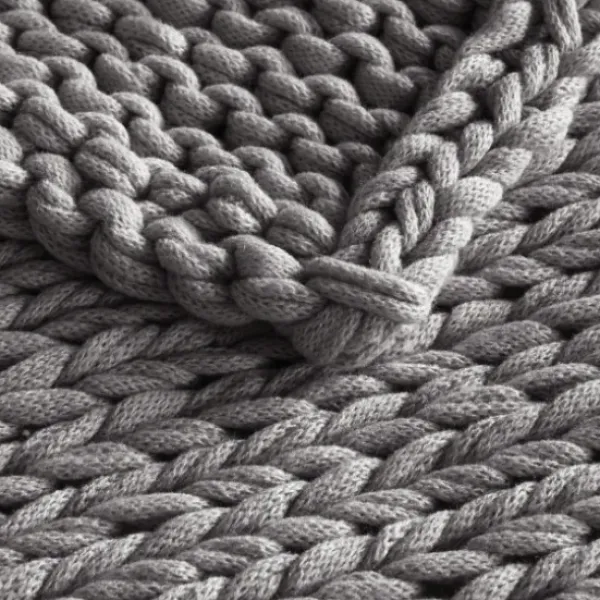 Blankets & Throws-Kirkland's Home Chunky Double Knit Cozy Throw Gray