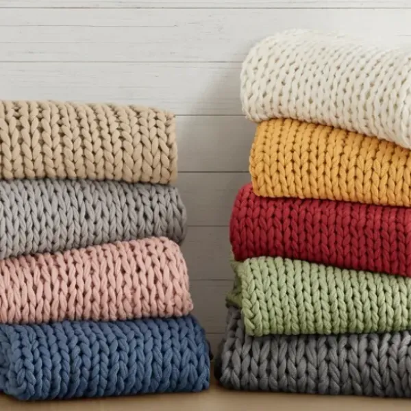 Blankets & Throws-Kirkland's Home Chunky Double Knit Cozy Throw Gray