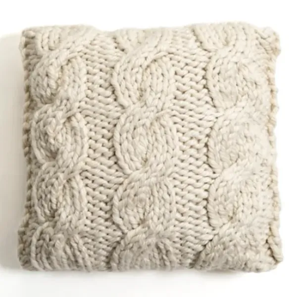 Pillows-Kirkland's Home Chunky Knit Pillow Ivory