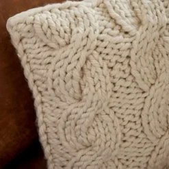 Pillows-Kirkland's Home Chunky Knit Pillow Ivory
