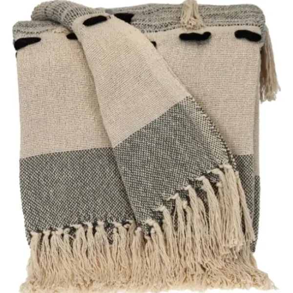 Blankets & Throws-Kirkland's Home Chunky Stitch Cotton Throw Gray