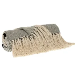 Blankets & Throws-Kirkland's Home Chunky Stitch Cotton Throw Gray