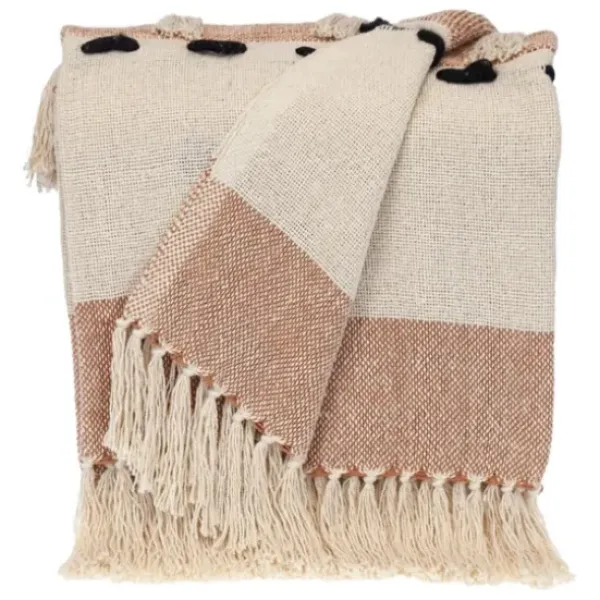 Blankets & Throws-Kirkland's Home Chunky Stitch Cotton Throw Brown