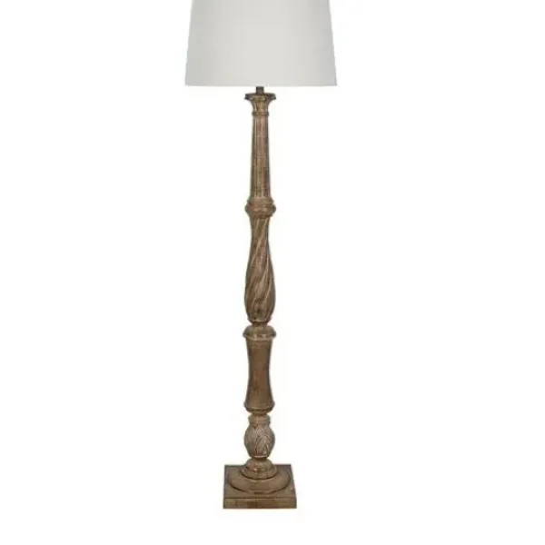 Floor Lamps-Kirkland's Home Chunky Washed Brown Floor Lamp White