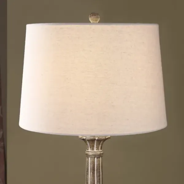 Floor Lamps-Kirkland's Home Chunky Washed Brown Floor Lamp White