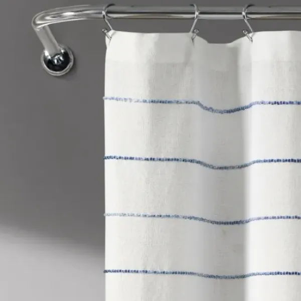 Shower Curtains-Kirkland's Home Ciel Tassel Shower Curtain White