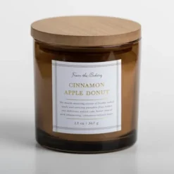 Candles-Kirkland's Home Cinnamon Apple Donut Triple Wick Jar Candle Brown