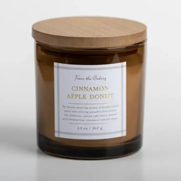 Candles-Kirkland's Home Cinnamon Apple Donut Triple Wick Jar Candle Brown
