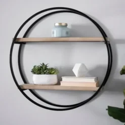 Shelves-Kirkland's Home Circle Double Wood Wall Shelf, 25 In.
