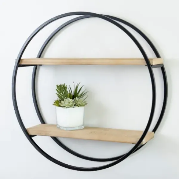 Shelves-Kirkland's Home Circle Double Wood Wall Shelf, 25 In.