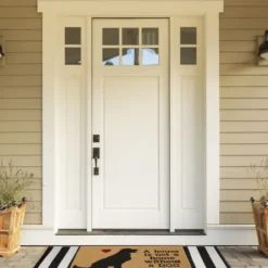 Doormats-Kirkland's Home Circles Rubber Doormat Black