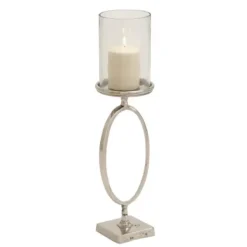 Candle Holders-Kirkland's Home Circular Center Hurricane Candle Holder Black