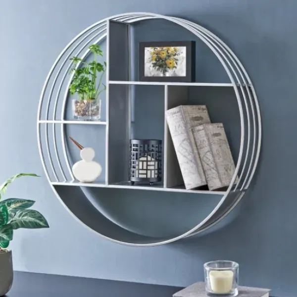 Shelves-Kirkland's Home Circular Open Sides Floating Shelf Silver