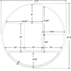 Shelves-Kirkland's Home Circular Open Sides Floating Shelf Silver