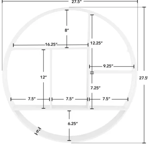 Shelves-Kirkland's Home Circular Open Sides Floating Shelf Silver