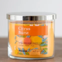 Candles-Kirkland's Home Citrus Burst Three Wick Jar Candle Orange
