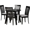 Dining Sets-Kirkland's Home Classic Black Round Wood 5-Pc. Dining Set Gray