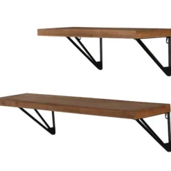 Shelves-Kirkland's Home Classic Brown Wood Wall Shelves, Set Of 2