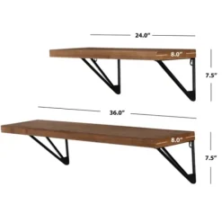Shelves-Kirkland's Home Classic Brown Wood Wall Shelves, Set Of 2