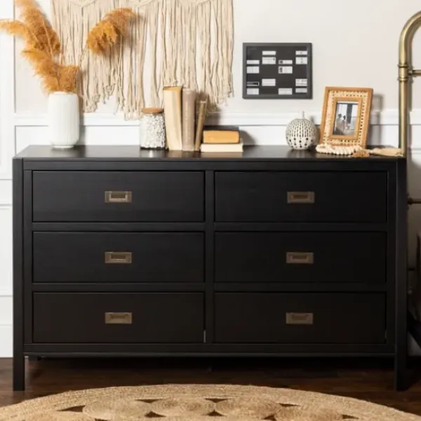 Dressers & Chests-Kirkland's Home Classic 6-Drawer Dresser Black