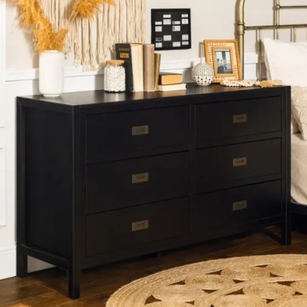 Dressers & Chests-Kirkland's Home Classic 6-Drawer Dresser Black