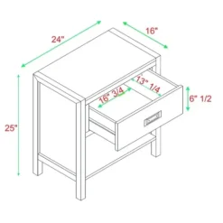 Nightstands-Kirkland's Home Classic 1-Drawer Nightstand Black