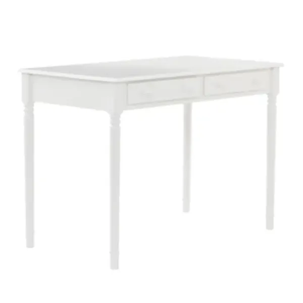 Office Furniture-Kirkland's Home Classic 2-Drawer Wood Desk White