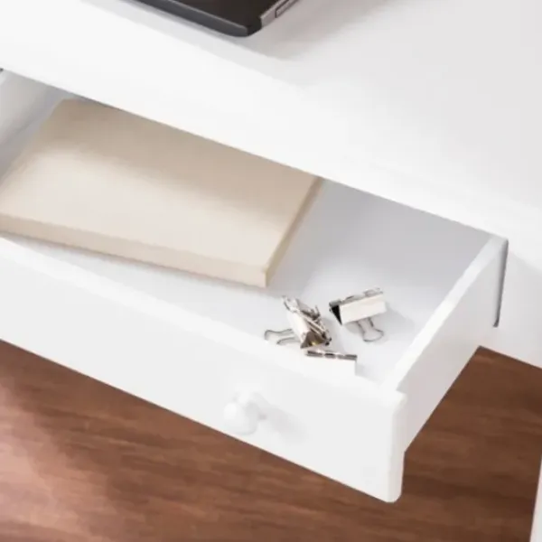 Office Furniture-Kirkland's Home Classic 2-Drawer Wood Desk White