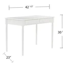 Office Furniture-Kirkland's Home Classic 2-Drawer Wood Desk White