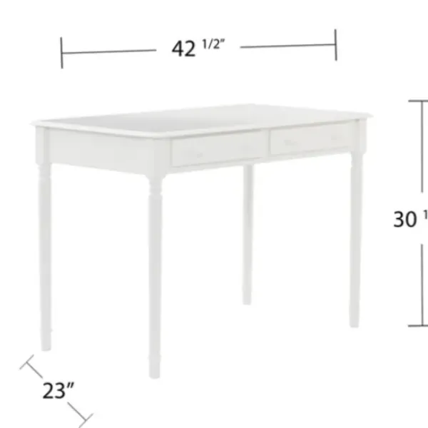 Office Furniture-Kirkland's Home Classic 2-Drawer Wood Desk White