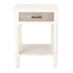 Accent & End Tables-Kirkland's Home Classic Ribbed Drawer Accent Table White