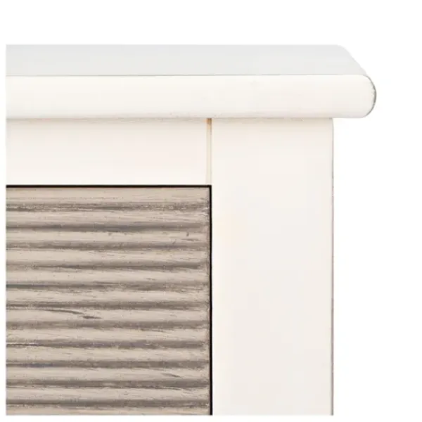 Accent & End Tables-Kirkland's Home Classic Ribbed Drawer Accent Table White