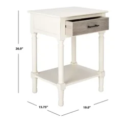 Accent & End Tables-Kirkland's Home Classic Ribbed Drawer Accent Table White