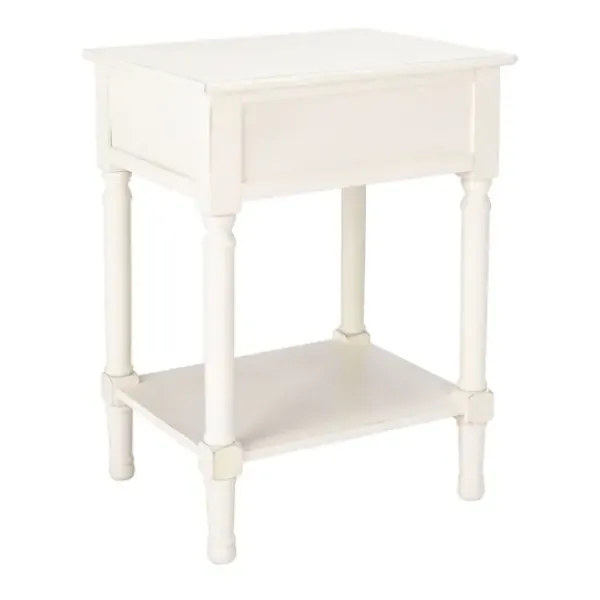 Accent & End Tables-Kirkland's Home Classic Ribbed Drawer Accent Table White