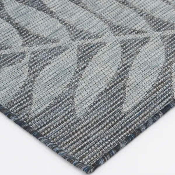 Outdoor Rugs-Kirkland's Home Classicism Sun Shower Outdoor Area Rug, 5X8 Blue/Ivory