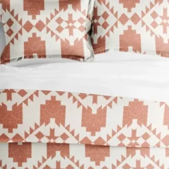 Duvets-Kirkland's Home Clay Adobe Diamond 2-Pc. Twin Duvet Cover Set Orange/White