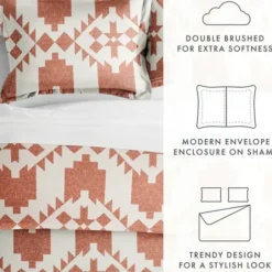 Duvets-Kirkland's Home Clay Adobe Diamond 2-Pc. Twin Duvet Cover Set Orange/White