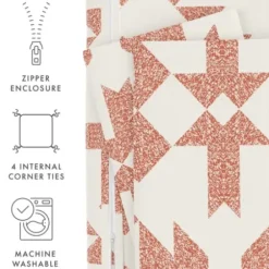 Duvets-Kirkland's Home Clay Adobe Diamond 2-Pc. Twin Duvet Cover Set Orange/White