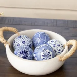 Decorative Bowls & Jars-Kirkland's Home Clay Bowl With Rope Handles White/Gray