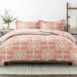 Comforters-Kirkland's Home Clay Daisy Medallion King 3-Pc. Comforter Set Orange