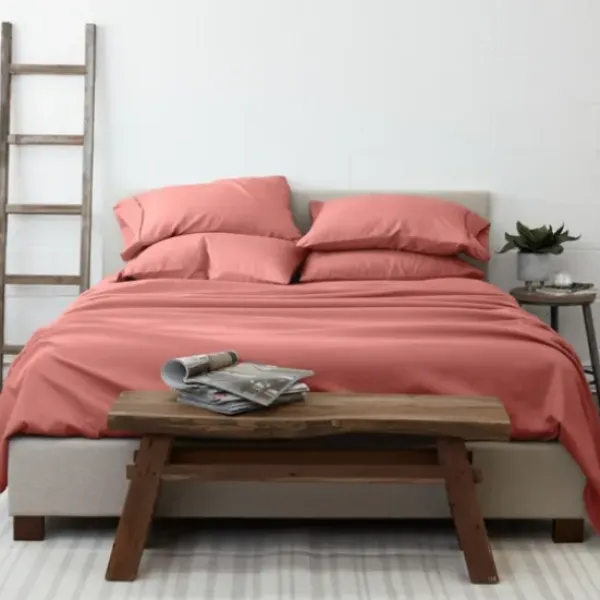 Bed Sheets-Kirkland's Home Clay Solid 6-Pc. King Sheet Set Orange