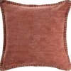 Pillows-Kirkland's Home Clay Stitched Flange Velvet Throw Pillow Red