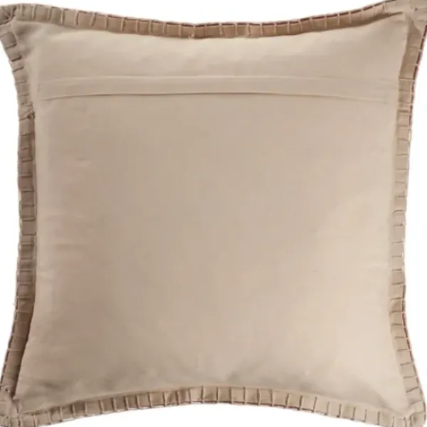 Pillows-Kirkland's Home Clay Stitched Flange Velvet Throw Pillow Red