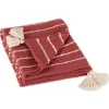 Blankets & Throws-Kirkland's Home Clayoff Slub Stripe Decorative Throw Red