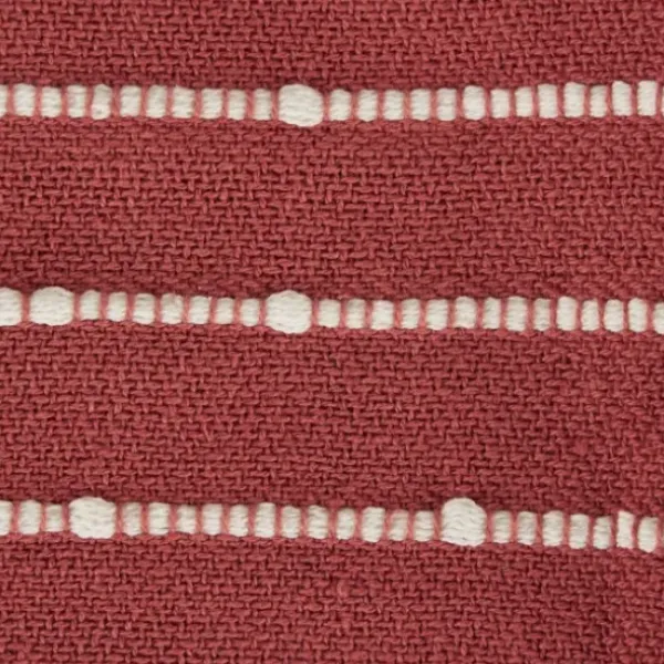 Blankets & Throws-Kirkland's Home Clayoff Slub Stripe Decorative Throw Red
