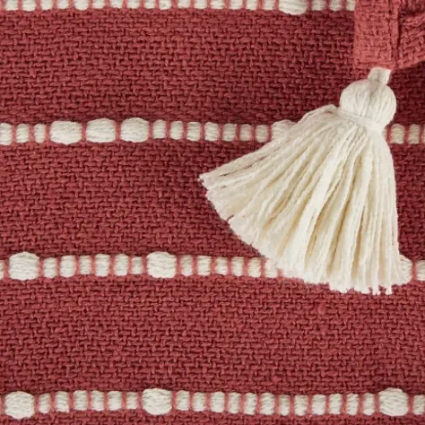 Blankets & Throws-Kirkland's Home Clayoff Slub Stripe Decorative Throw Red