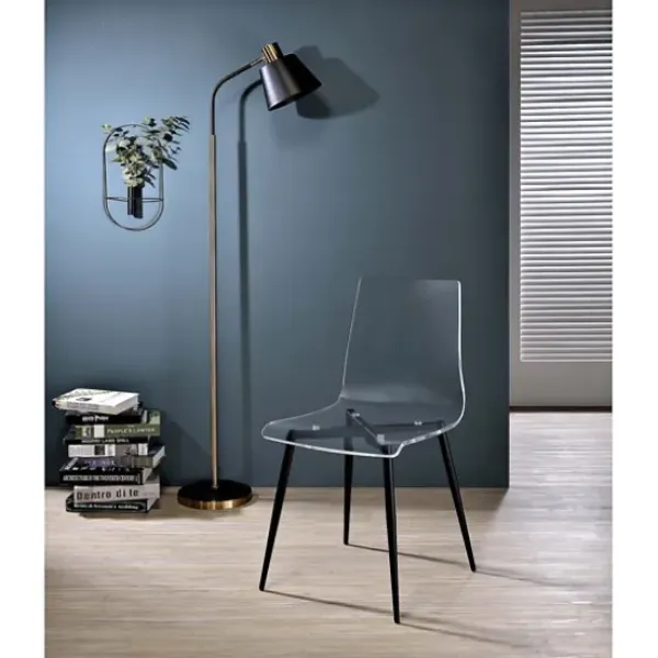 Dining Chairs-Kirkland's Home Clear And Black Modern Dining Chairs, Set Of 2 Black/Clear