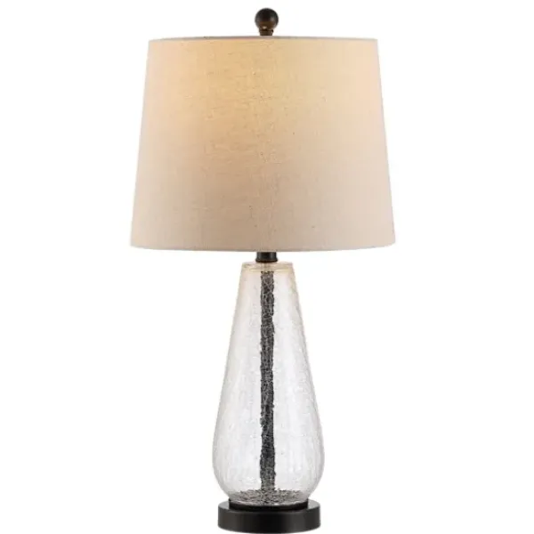 Table Lamps-Kirkland's Home Clear Crackle Glass Bronze Center Table Lamp Tan